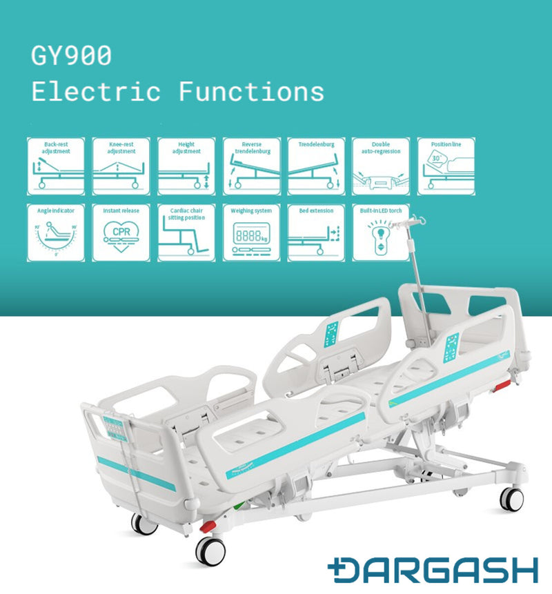 GY900 WITH SCALE Hospital Bed 5 Functions Fully Electric ICU Bed DARGASH Elite Edition (with Mattress)