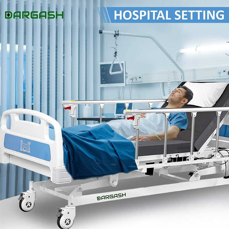 Hospital Bed Electric 3 Function With Waterproof Mattress And IV Pole
